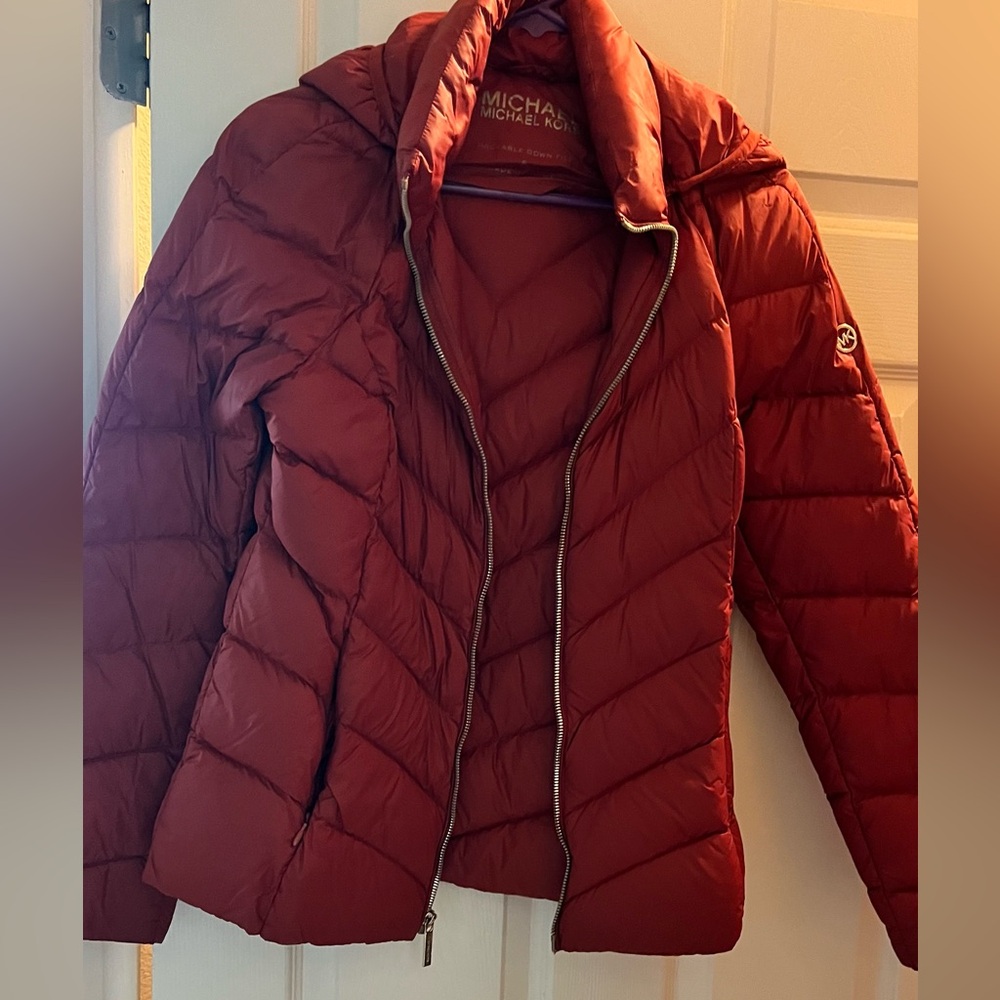 Original Michaels Kors coat women jacket size small burned orange hooded
